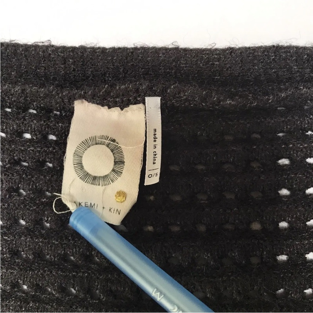 Akemi + Kin Anthropologie Open Front Cardigan Sweater Sweater Gray One Size - Picture 3 of 9